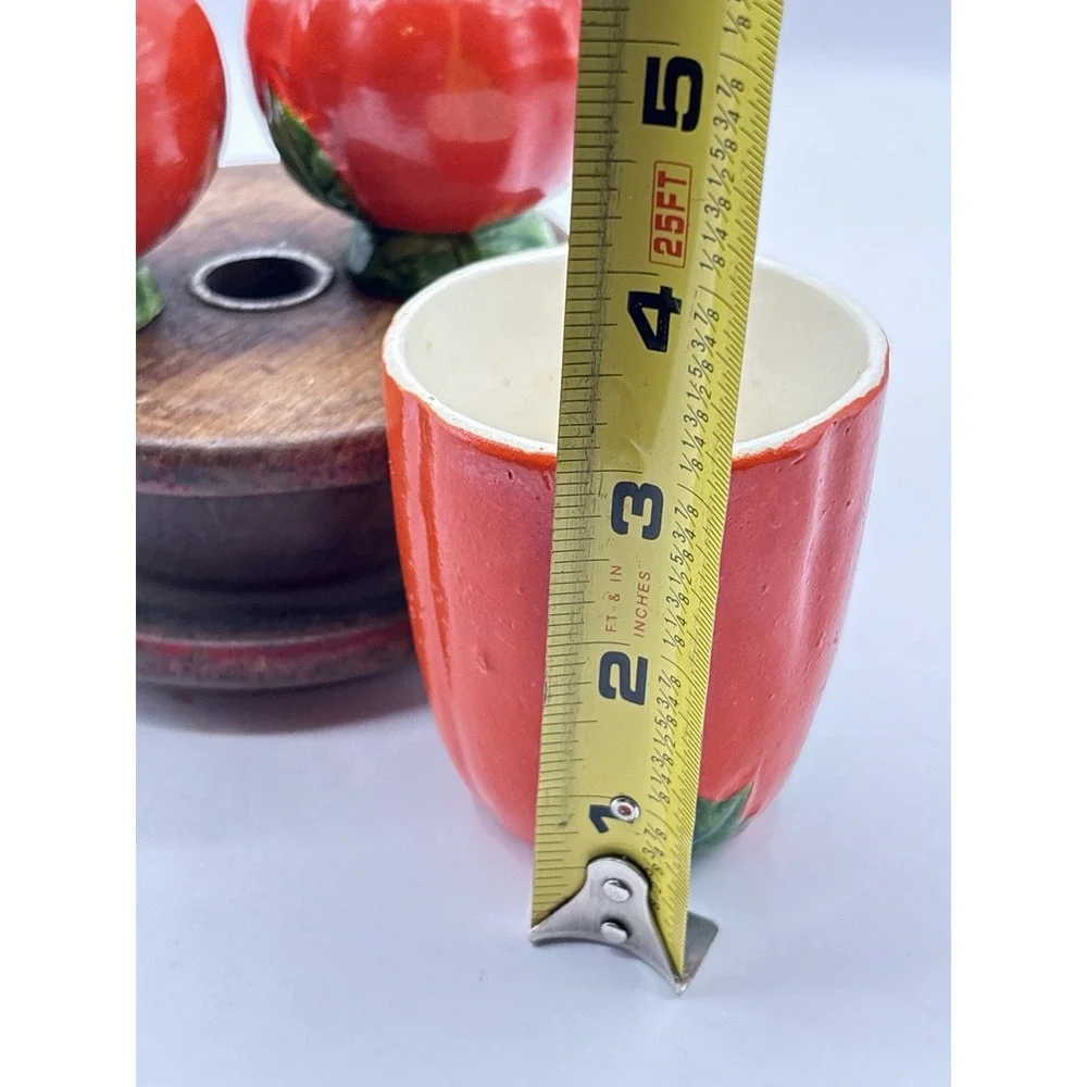Vintage Tomato Salt & Pepper Toothpick Holder Made In Japan Vegetable Kitchen